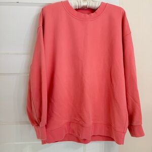 Lululemon Athletica Steady State Crew Neck Women’s Sweatshirt sz 6 Coral